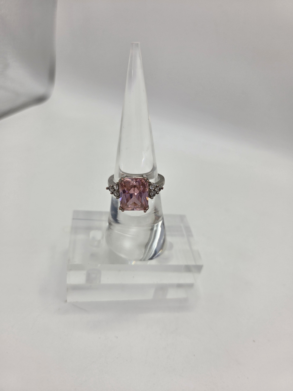 Anabela Chan Emerald Cut Pink Cubic Zirconia Cocktail Ring Size 6 - Picture 2 of 8